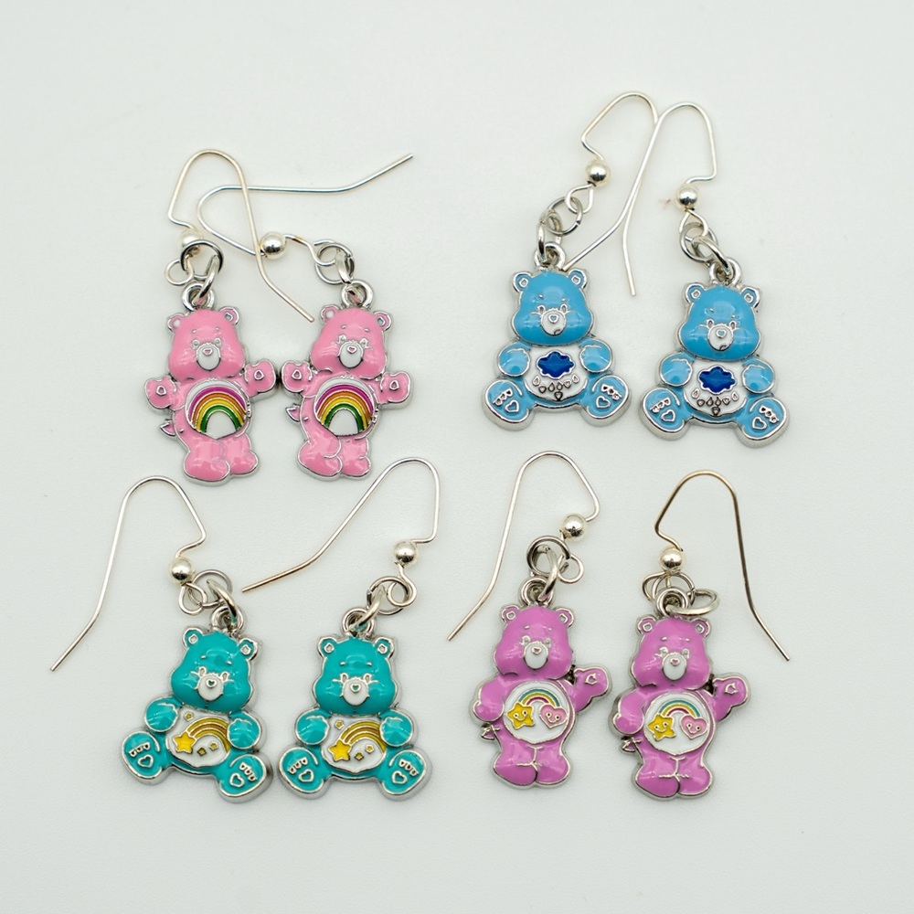 Kidcore Handcrafted Care Bear Earrings 4 Choices (choose 1)